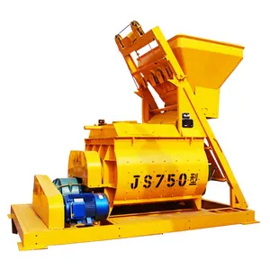 new design and Double horizontal shaft forced concrete mixer JS750