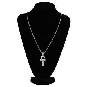 Colgante de diamantes Micro pavimentados de Hip Hop egipcio, collar de moda con llave Ankh - Product Image 6