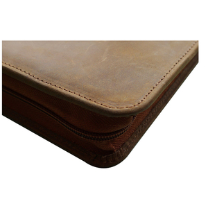 Binder-maletín con cremallera Padolio, elegante y gris, Cartera de cuero <span class=keywords><strong>PU</strong></span> con cremallera y bolsillos con asa y Bloc de notas rellenable - Product Image 5