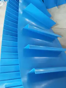 Nastro trasportatore color PU blu AIMAI con deflettore per nastro per la pulizia degli alimenti