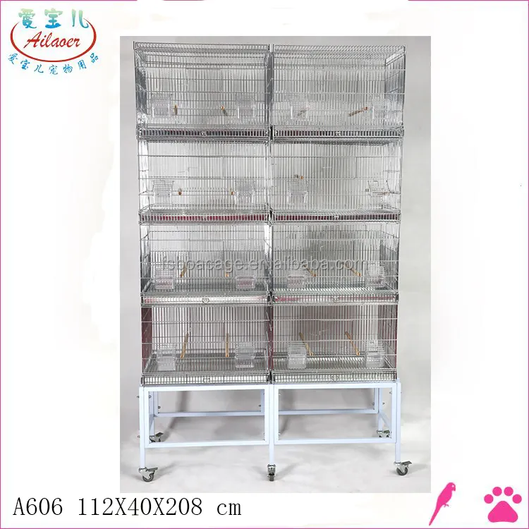 SMALL PARROT BIRD FINCH CANARY BIRD AVIARY CAGE WIRE BREEDING BIRD CAGE W/STAND AND WHEEL