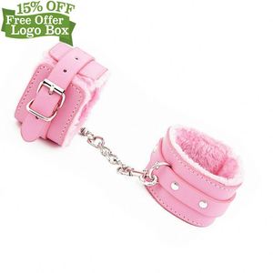 ฟรีกล่องที่กําหนดเอง - ไฟฟ้าของเล่นผลิตภัณฑ์เครื่องรางหนังพันธนาการคู่ชุดBdsmทาสข้อเท้าข้อมือกุญแจมือ - Product Image 3