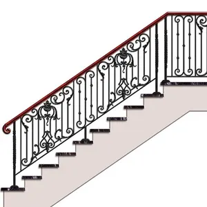 Schmiedeeisen Firma Treppen geländer Handlauf der Treppe für Innen stufe