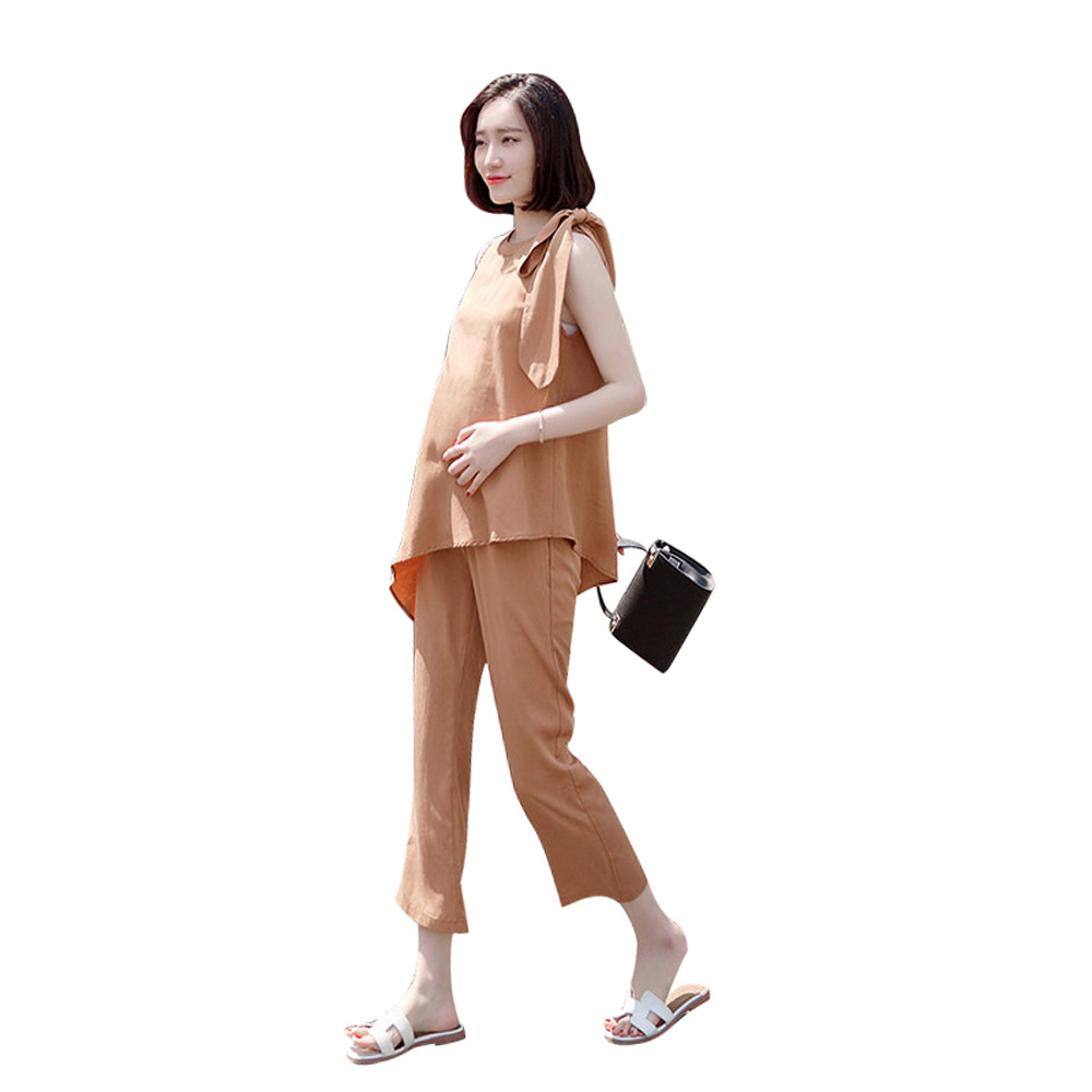 Itonia новый дизайн повседневный элегантный летний костюм для беременных женщин без рукавов