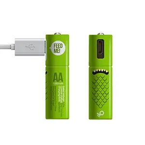 Baterai Isi Ulang Daya Port USB Mikro AA Kustom Biaya Grosir Baterai Usb AAA Ni-Mh 1.2V