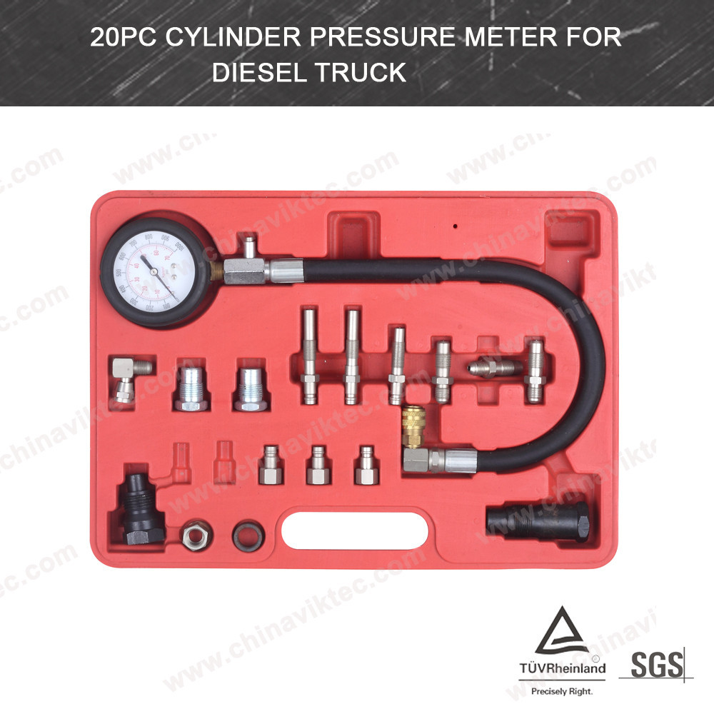 8 pc Automobile Outils, auto outil de diagnostic Testeur De Compression Pour Moteur À Essence Manomètre (VT01051)