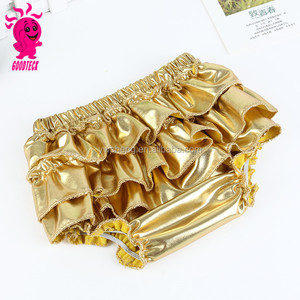 Bombachos de algodón suave para bebés, diseño único, de satén dorado, venta de fábrica - Product Image 2
