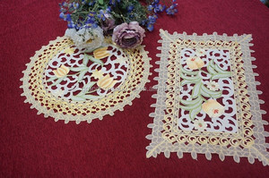 Custom Dinner Place Mats Embroidery Flower <strong>Placemat</strong> - Product Image 3