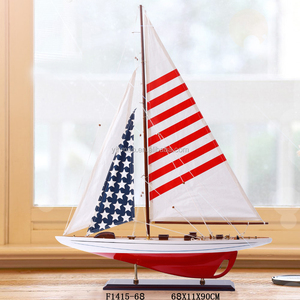 "The Star Spangled Banner" modello di nave a vela, 3 set (68x11x90cm), 2 linee di carrozzeria colore bandiera America barca in legno - Product Image 3