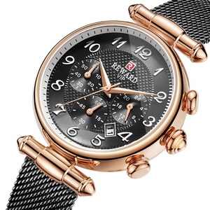 Ricompensa Orologi <span class=keywords><strong>da</strong></span> Donna di Moda In Oro Rosa Signore della Vigilanza del Quarzo In Acciaio del Braccialetto Della Maglia di Qualità Casual Femminile Impermeabile Della Vigilanza del Vestito - Product Image 1