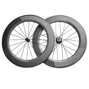 Custom OEM Bike Wheels 86 mm Deep Tubular Carbon 700C Road Bike Wheels