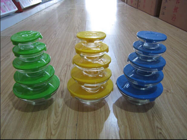 Wholesale customized soda lime bowls salad bowl set glass bowl with lid