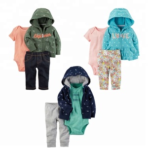 Conjunto de ropa para bebé, 3 unidades, chaqueta con capucha para bebé, monos de manga corta y pantalones largos, 12,5 - Product Image 1