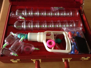 <span class=keywords><strong>Kangzhu</strong></span> Set Bekam Cangkir Plastik, Sarung Kulit Merah 19 Cangkir Cina - Product Image 3