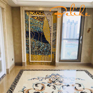 Modernes Maya-Stilvolles Handgeschnittenes Mosaik-Parkett Wandbild Abstrakte Glänzende Oberfläche Luxuriöse Wohnraumdekoration Kommerzielles Innendesign - Product Image 1