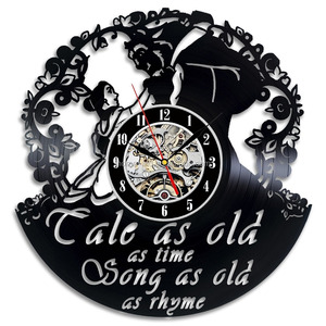 Grandes relojes de pared modernos motor y mecanismo de reloj de diseño de la muchacha de <span class=keywords><strong>vinilo</strong></span> película reloj temas (T5662) - Product Image 3