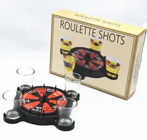 Mesin Roulette Kaca 4 Shot Roulette Mesin Roda Minum, Permainan Minum untuk Pesta Dewasa