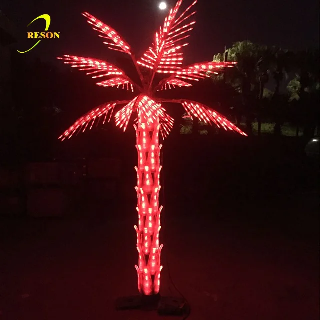 Colorful attractive LED palm tree light garden decoration lighting