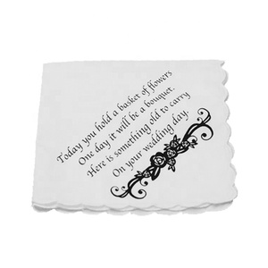 <span class=keywords><strong>Mouchoir</strong></span> de mariage <span class=keywords><strong>blanc</strong></span> 100% coton à bord festonné - Product Image 3