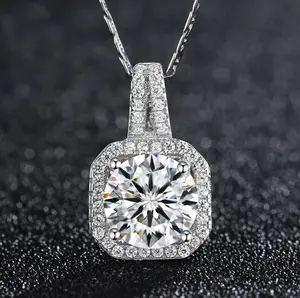 Silbers chmuck 925 Silber AAA CZ Diamant Anhänger Halskette