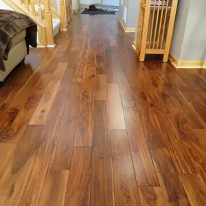 15mm Handscraped Acacia Engineered Hardwood Parquet Flooring in Walnut Stain