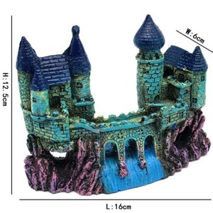 Hars <span class=keywords><strong>Aquarium</strong></span> Decoratie Kunstmatige Oude Kasteel <span class=keywords><strong>Rock</strong></span> Met Waterval <span class=keywords><strong>Aquarium</strong></span> Decor Landscaping Europese Craft Ornament - Product Image 5