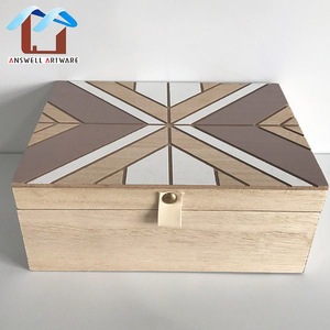 Fancy Trang Trí Hộp Gỗ Container Trang Trí Đẹp Lưu Trữ Hộp Với Nắp Đậy - Product Image 3