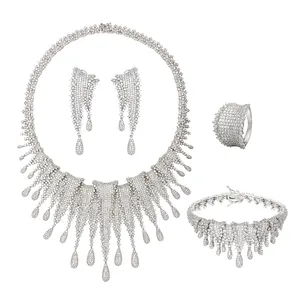 Set-271 Xuping mode hoogwaardige vrouwen wit goud kleur schmuck sieraden luxe diamanten bruiloft sieraden set