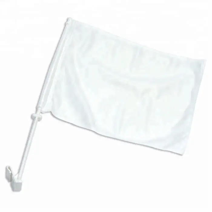 Toptan ayırt edici Polyester özel 12x18 inç abd süblimasyon pencere araba bayrağı çift taraflı boş kutup plastik