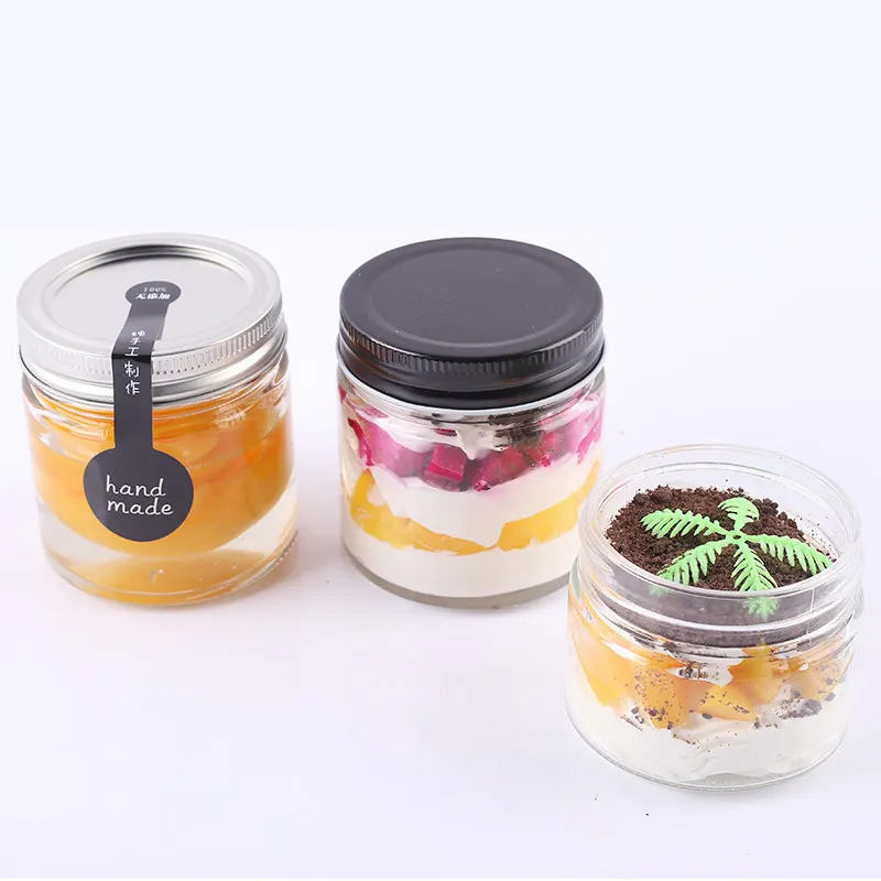 Wholesale metail lid wide mouth glass jars for jam