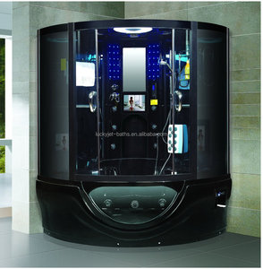 Modern Hot Fashionable Sector TV Steam Shower Cabin With Computer Panel