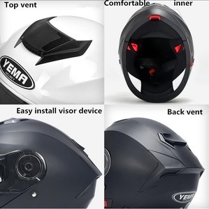 Cascos Para Moto <span class=keywords><strong>ECE</strong></span> estándar de depredador todoterreno, <span class=keywords><strong>casco</strong></span> completo de motocicleta único, abatible hacia arriba, YEMA, para moto, 2017, 2017 - Product Image 6