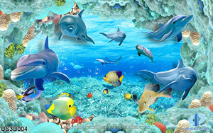 Hiện đại Niche 3D dưới nước thế giới cá heo nghệ thuật sứ ngói với kháng khuẩn kết thúc cho toàn bộ ngôi nhà tường và sàn nội thất - Product Image 4