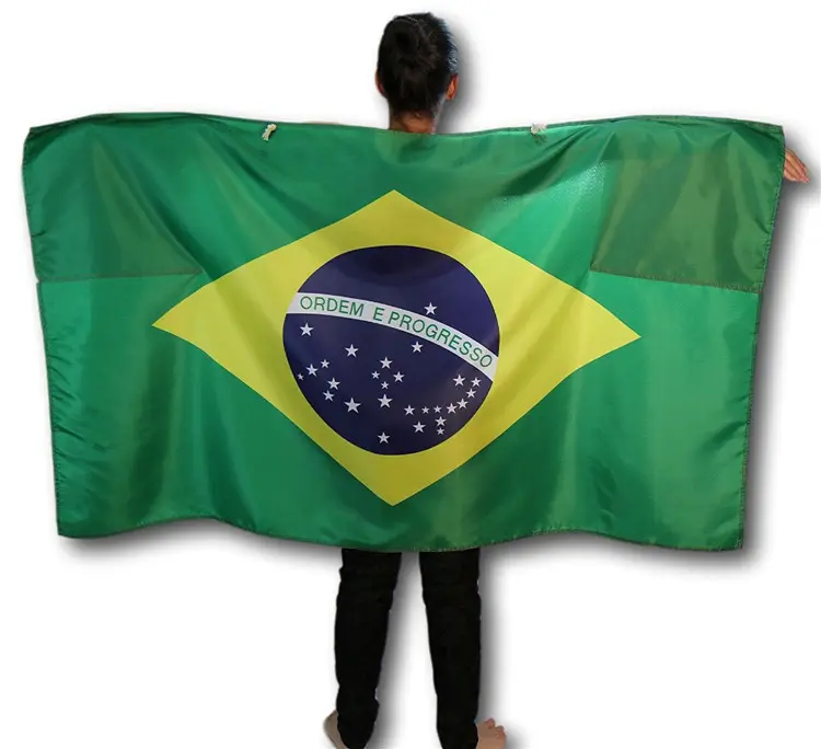 Cinto de <span class=keywords><strong>pescoço</strong></span> com design personalizado, design personalizado, capa de corpo verde para fãs de esporte, bandeiras brasileiras