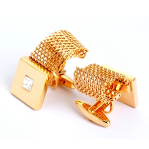 Boutons <span class=keywords><strong>de</strong></span> manchette en chaîne dorée <span class=keywords><strong>de</strong></span> haute qualité pour hommes - Product Image 4