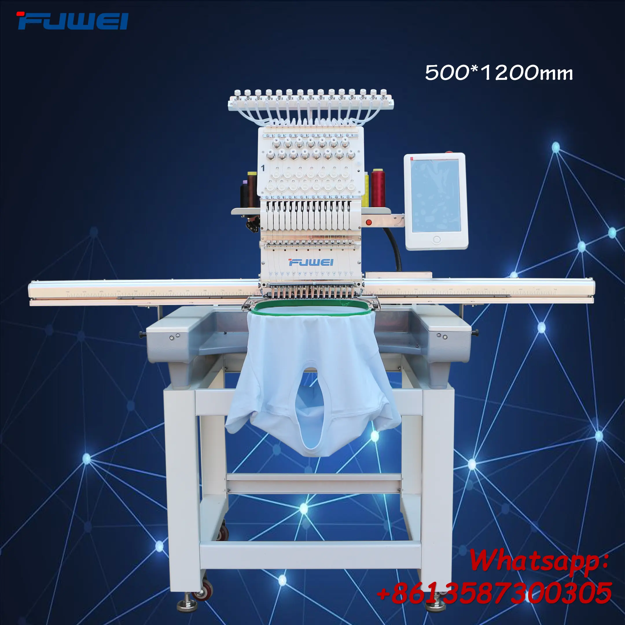 Xingyue maior área uma cabeça plana máquina de bordado com o melhor preço de fábrica igual à marca fuwei