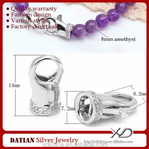 XD S1515 manufacturer wholesale cz set interlocking 925 sterling silver lobster claw clasps