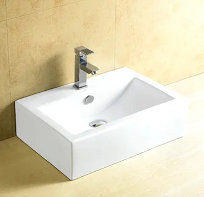 Lavabo de cerámica blanca para baño, precio de pila DW1008