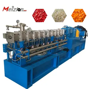 Extruder twin screw compounding mixing composite particle pp ps pe abs wood plastic pellets wpc granule