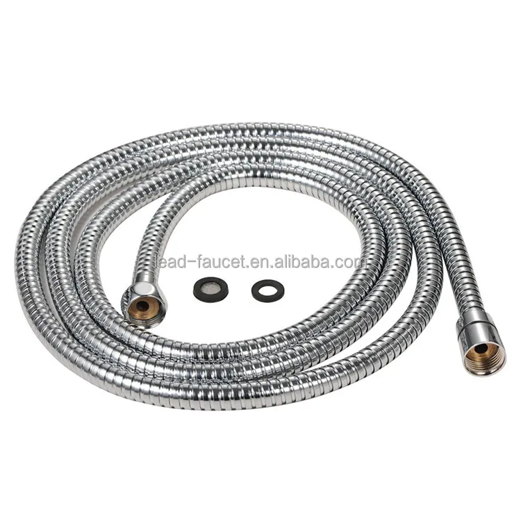 Shower Hose 1.5/2/3 Meter Stainless Steel Plumbing Hoses Flexible Bathroom Bath Shower Tube Head Silicone Hose Water Pipe Washer