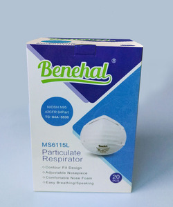 Respirator setengah wajah NIOSH N95, masker katun tahan debu dengan EN149 pola datar bentuk cangkir sertifikat - Product Image 5