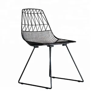 Moderno Classico In Metallo All'aperto loft Studio Filo Hee Lounge Chair Sedia Impilabile Harry Bertoia filo di Acciaio per il tempo libero con il rilievo