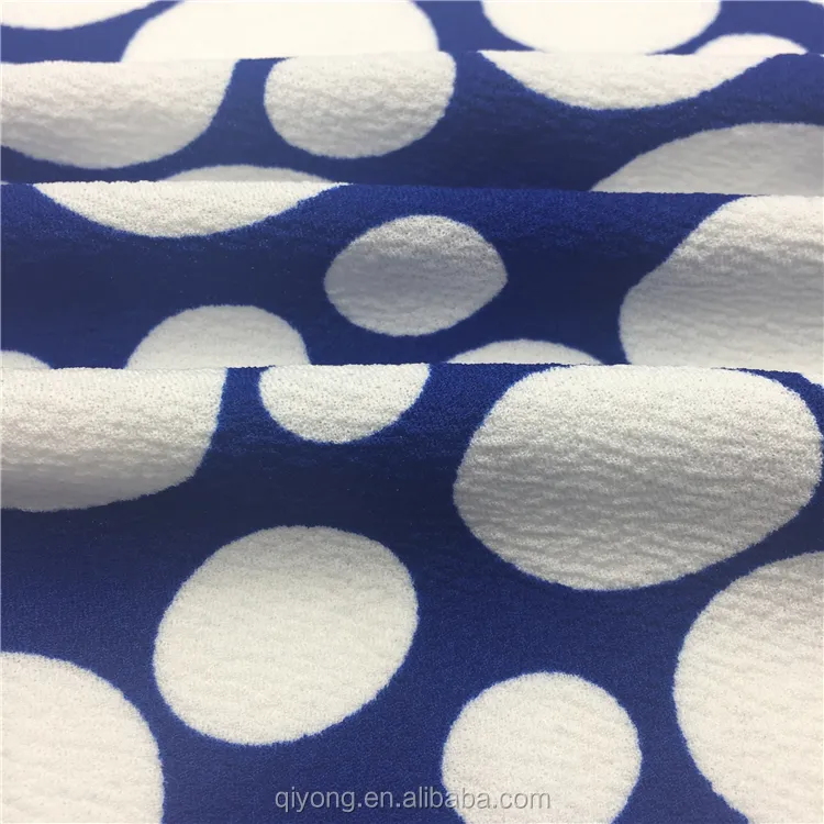 Best Selling Knitted Polyester Lycra Spandex Bubble Custom Print Fabric Printing Moss Crepe Hot in Europe