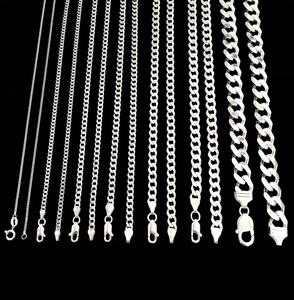 Bijoux en argent pur 925 Sterling Cuban Link Chain Cuban Necklace