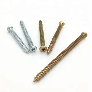 Torx drive de Zinc y amarillo de todos los tamaños, 7,5mm, tornillos de hormigón de rosca Hi Lo