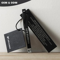 Etiqueta de Papel Negra Personalizada para Prendas/Abrigos, Etiqueta Colgante de Papel Serigrafiada con Patrón en Relieve, Gruesa, para Zapatos y Bolsos
