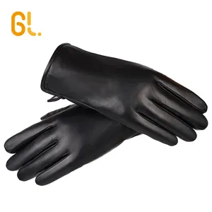 GL7 Man's Custom Car Driving Cashmere lined Sheepskin Lambskin leather Gloves Winter Warm
