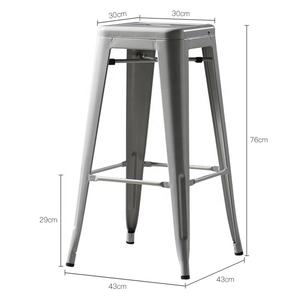Prozmorezhome — tabouret de comptoir en métal, d'une hauteur de 76cm, aspect industriel, avec repose-pieds - Product Image 4