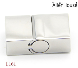 चीन निर्माण तेजी से वितरण 11.5x6mm सादे फ्लैट गोंद-पर चमड़े के गहने कंगन clasps के ताले शीर्ष गुणवत्ता स्टेनलेस स्टील - Product Image 4