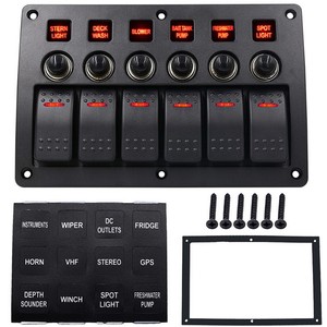 Panel saklar Rocker ON-OFF 3pin pemutus sirkuit indikator <span class=keywords><strong>6</strong></span> <span class=keywords><strong>Gang</strong></span> tahan air 12V - Product Image 2